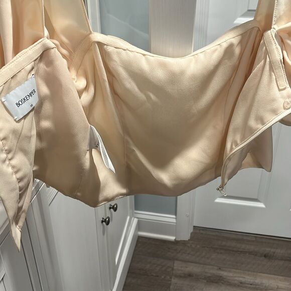 BOSKEMPER Cream Square Neck Sheer Sleeve Crop Top, Size XS - Picture 7 of 8